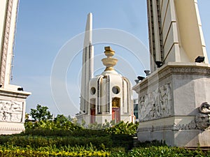 Bangkok,April 15 2018 : The Democracy Monument is a Public area public monument in  Bangkok, Thailand on April 15  2018, in
