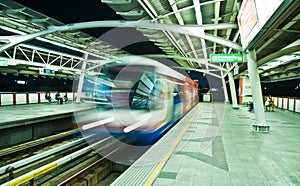 Bangkok BTS Skytrain night view