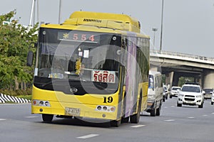 Bangkok bus car number 554 Suvarnabhumi Airport - Rangsit (Expressway).