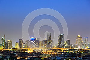 Bangkok, capital city of Thailand at twilight