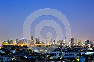 Bangkok, capital city of Thailand at twilight