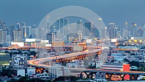 Bangkok city highway curved