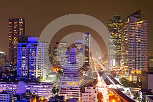 Bangkok city landscape evening night in Asia Thailand