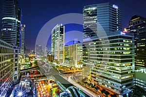 Bangkok city night view