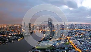 Bangkok City overview at Sunrise