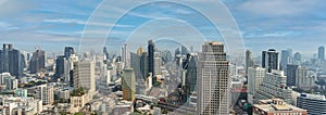 Bangkok city skyline panorama cityscape. High angle view