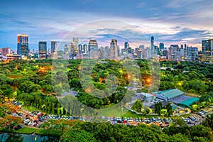 Bangkok city skyline from top view in Thailand