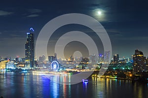 Bangkok cityscape and Chaw Phraya river