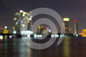 bangkok cityscape river view at twilight time, Blurred Photo bokeh