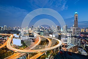 Bangkok Expressways at twilight time