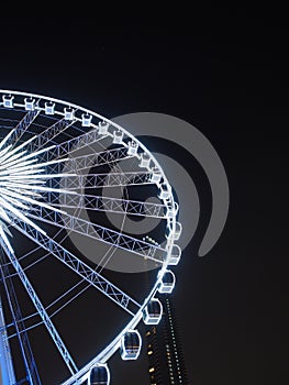 BANGKOK - February 5: Night scene of the Large Ferris wheel in Asiatique, open outdoor community shopping mall in Bangkok,