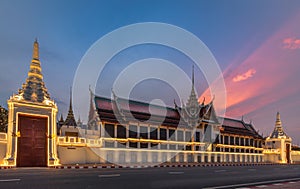 Bangkok Grand palace and Wat phra keaw at sunset photo