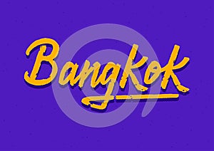 Bangkok hand lettering with 3d isometric effect