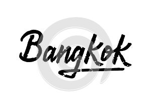 Bangkok hand lettering on white background