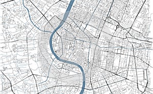 Bangkok map, satellite view, city, Thailand photo