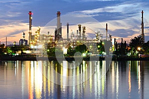 Bangkok Oil Refinery in twilight time