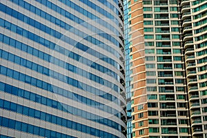 Bangkok`s business landmark cityscape with blue sky, Corporate building in Bangkok city photo