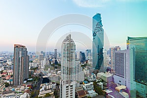 Bangkok skyline Mahanakorn building cityscape sunset