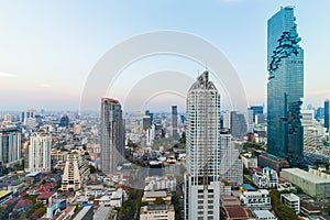 Bangkok skyline Mahanakorn building cityscape sunset