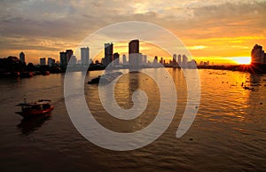 Bangkok skyline in the morning