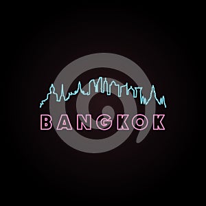 Bangkok skyline neon