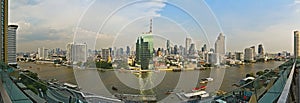 Bangkok Skyline from perspective of the Iconsiam shopping mall