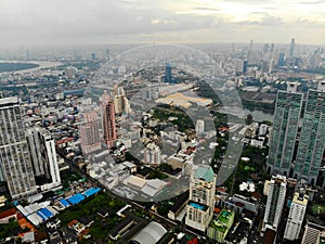 Bangkok skyline from Sukhumvit street