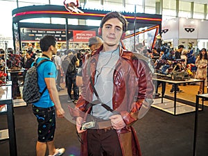 BANGKOK, THAILAND - APRIL 23, 2017: The cosplayers dressed as `Star-Lord` from `Guardians of the Galaxy 2` at Thailand Comic C