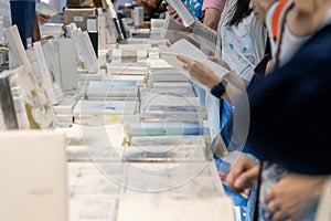 Bangkok, Thailand - April 6, 2019 : Unidentified people attend books at Bangkok International Book Fair at Queen Sirikit National