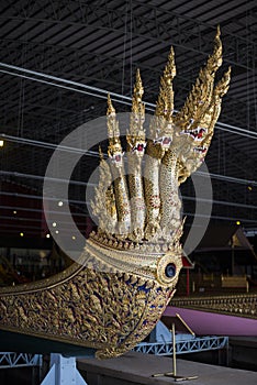 Bangkok, Thailand - August 12, 2017: Royal Barge Anantanagaraj in National Museum, Bangkok, Thailand