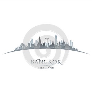 Bangkok Thailand city skyline silhouette white background photo