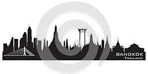 Bangkok Thailand city skyline vector silhouette