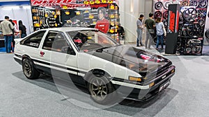 Toyota AE86 parked at the Bangkok International Motor Show It is a car that is used to dive