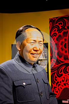 BANGKOK, THAILAND - DECEMBER 19: Wax figure of the famous Mao Zedong from Madame Tussauds on December 19, 2015 in