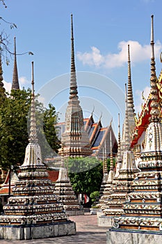 Bangkok, Thailand: Decorative Wat Po Chedis