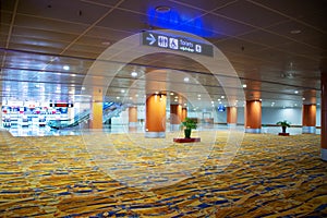 BANGKOK, THAILAND : Empty deserted terminal in Bangkok airport due to Coronavirus outbreak