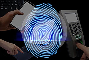 Fingerprint scan provides security access with biometrics identi