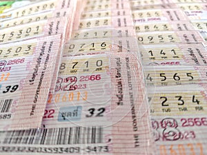 Close-up Thai lottery.