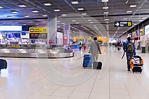 BANGKOK, THAILAND - NOV 2019. Baggage claim area at Suvanaphumi Airport, Bangkok