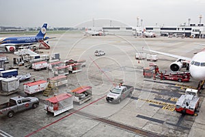 Bangkok thailand - november2,2017 : belong and ground service in donmuang airport ,donmuang airport is principle lowcost airline