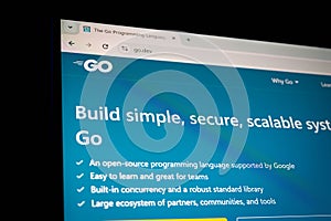 Bangkok, Thailand - November 15th 2025 : Go.dev website showing Go programming language features. Ideal for illustrating open-