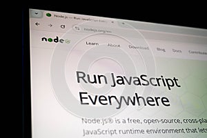 Bangkok, Thailand - November 15th 2025 : Node.js website Ideal for backend development, cross-platform apps, server-side