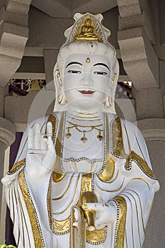 Bangkok,Thailand-October 23,2020: Guanyin in Fo Guang Shan Thai Hua Temple