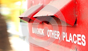 Bangkok Thailand postbox red color