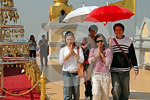 Bangkok, Thailand: Prayer Procession at Wat