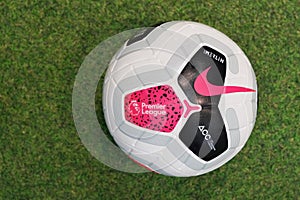 Nike Merlin The Official English Premier League Match Ball on the Grass