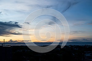 Bangkok (Thailand) Sunset cityscape view with beautiful sky. Colorful cloud and sky sunset