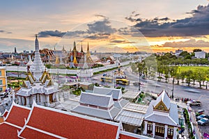 Bangkok, Thailand at the Temple of the Emerald Buddha and Grand Palace