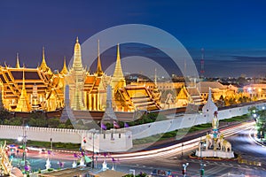 Bangkok, Thailand at the Temple of the Emerald Buddha and Grand Palace