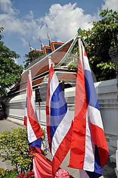 Bangkok, Thailand: Thai Flags at Wat Po